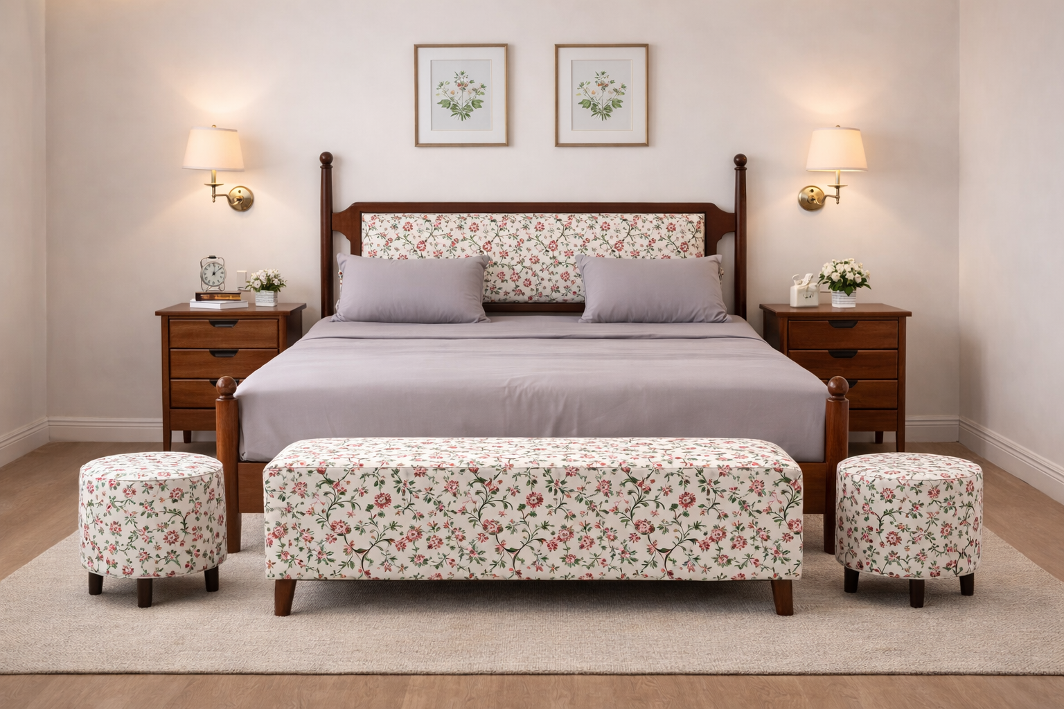 Bedroom setup – warm lighting