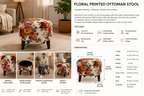 Floral Storage Ottoman Stool with Hidden Storage Seat
