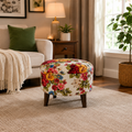 Floral Storage Ottoman Stool with Hidden Storage Seat