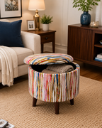 Modern Multicolor Designer Ottoman Stool for Living Room & Kids Seating