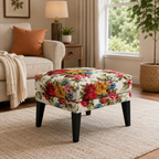 Designer Floral Ottoman Stool