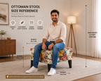 Designer Floral Ottoman Stool